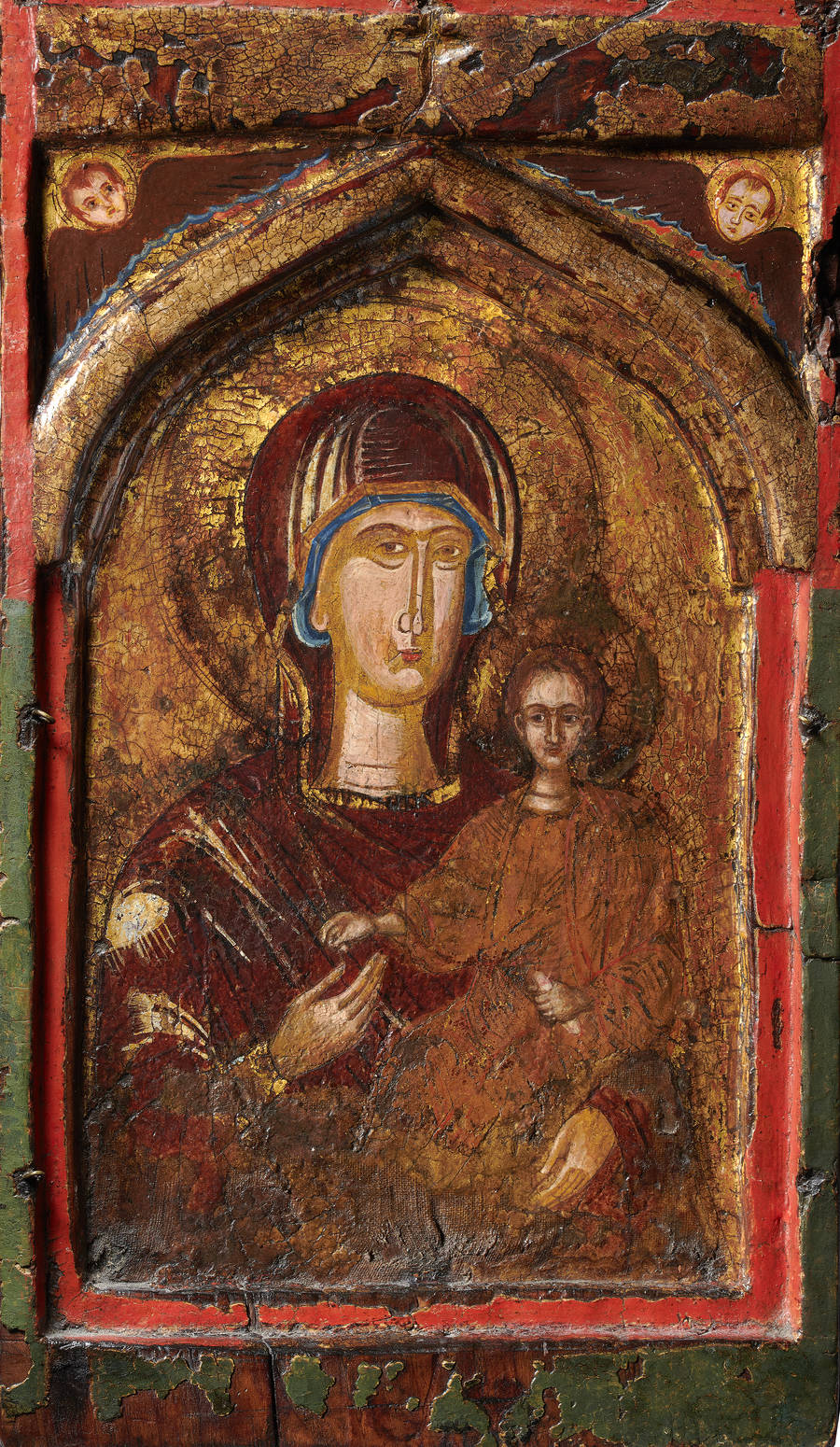 Detailed view: AZ05. Virgin Hodegetria- exhibited at the Temple Gallery, specialists in Russian icons