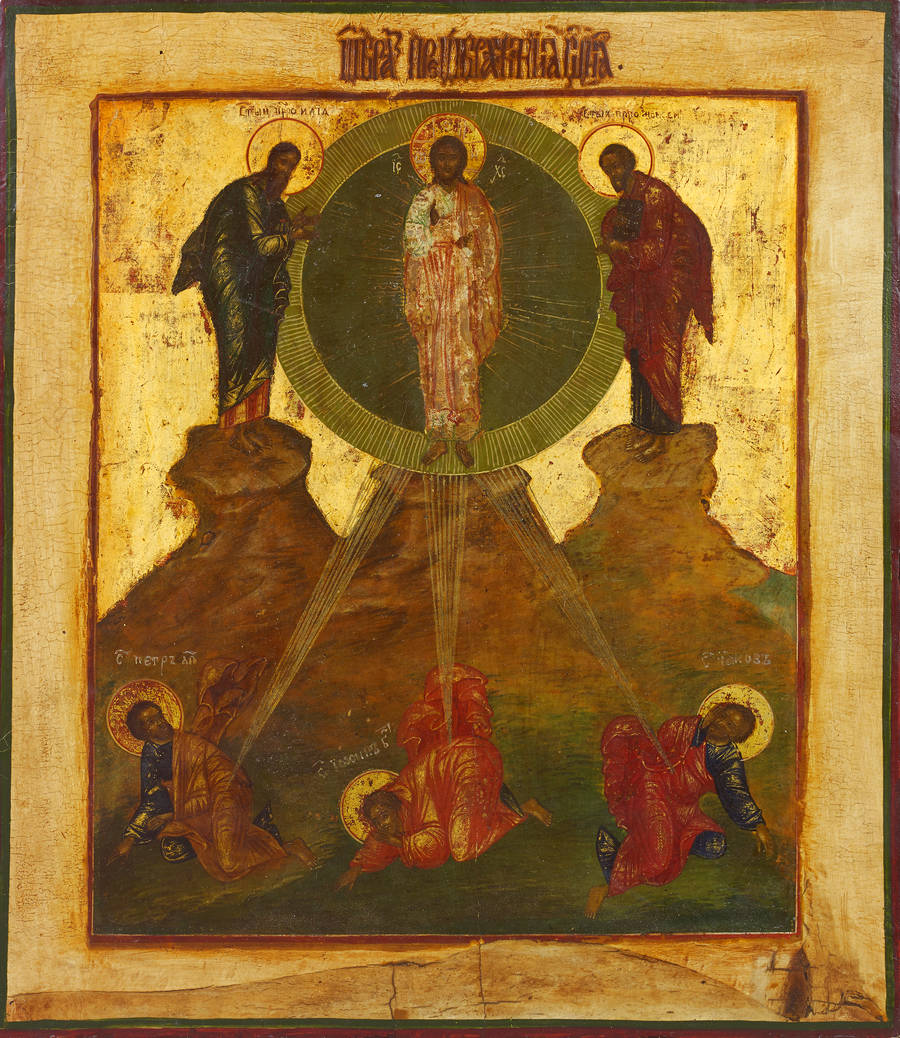 Detailed view: AZ22. Transfiguration- exhibited at the Temple Gallery, specialists in Russian icons